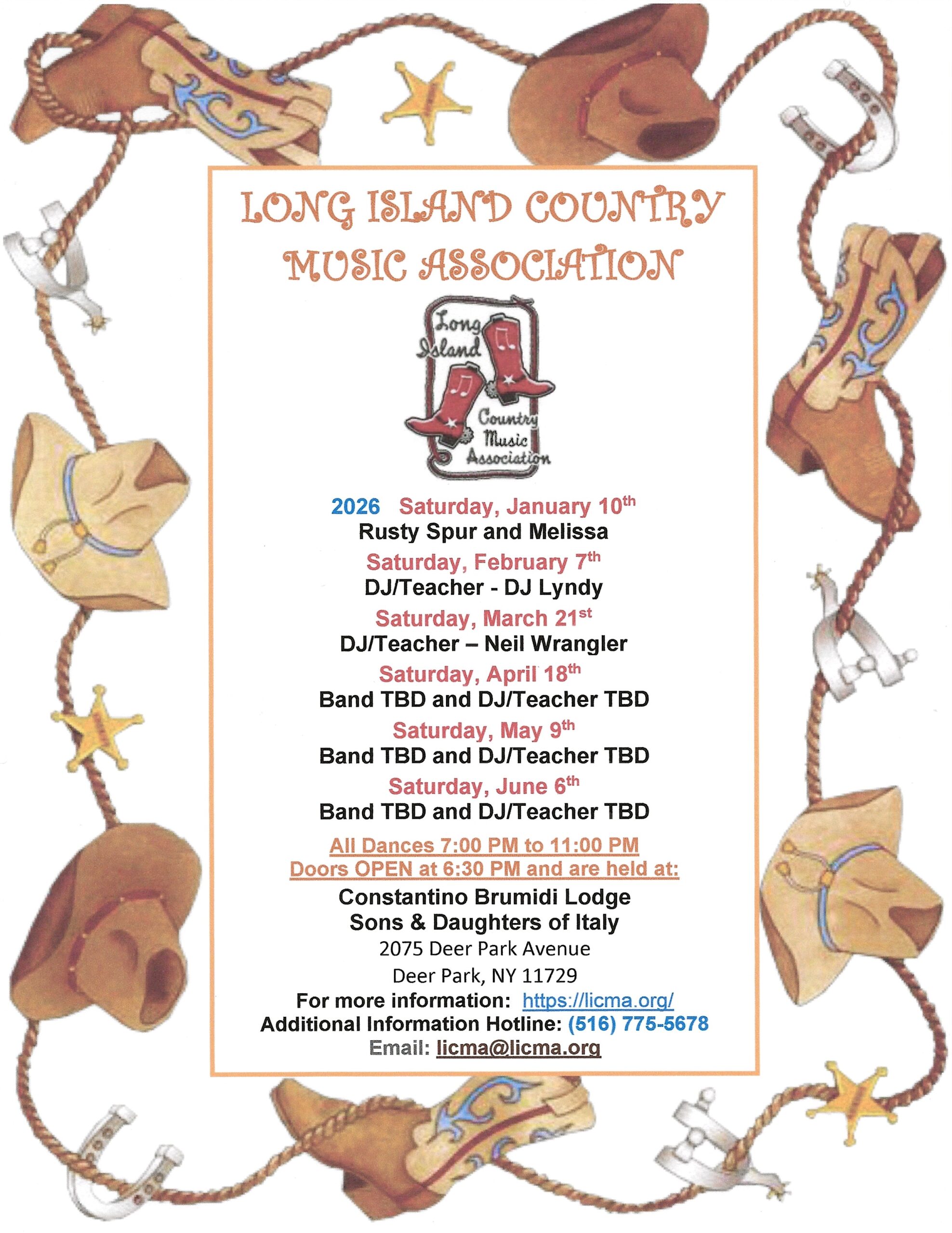 Western Dance Jan to Jun 2026