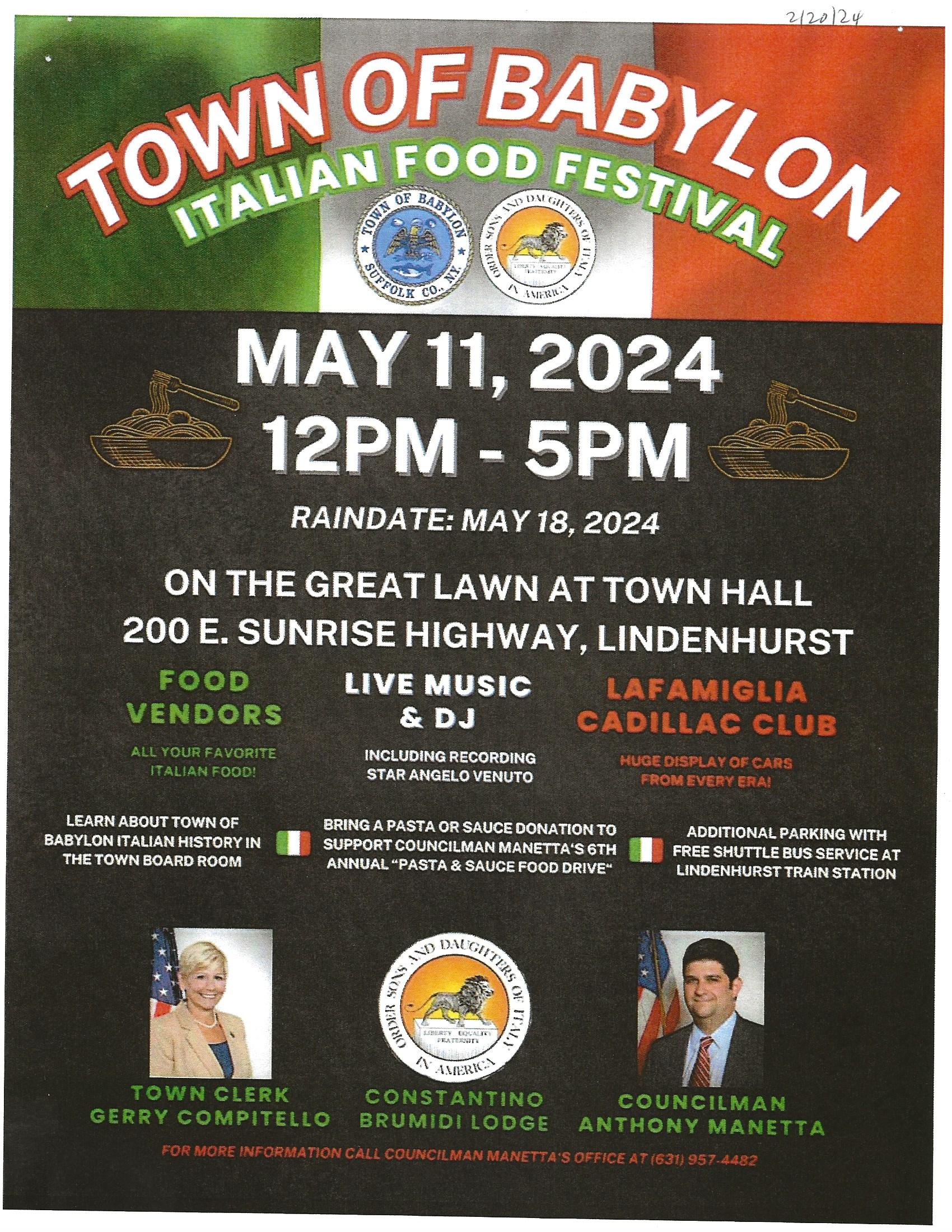TOB Italian Food Festival May 11 2024