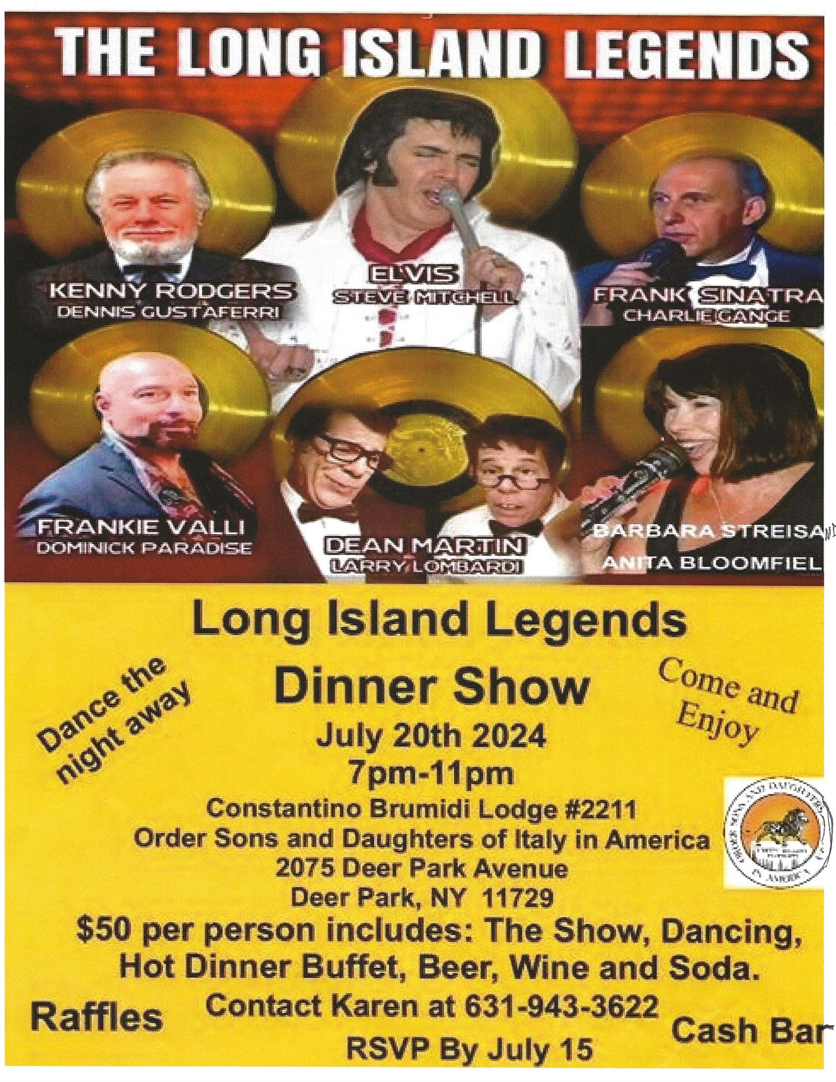 LI Legends Dinner Show July 2024