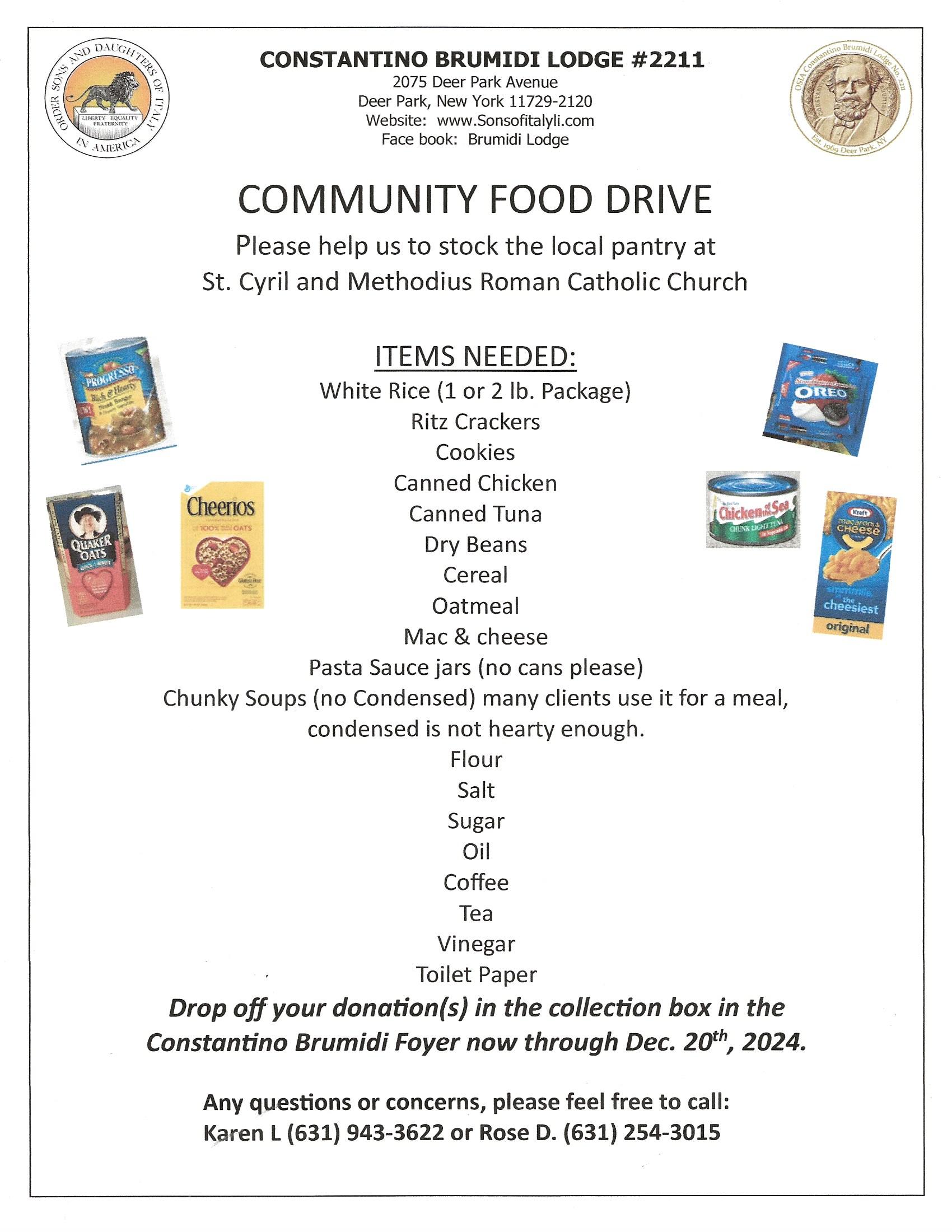 Community Food Drive SSCM 2024