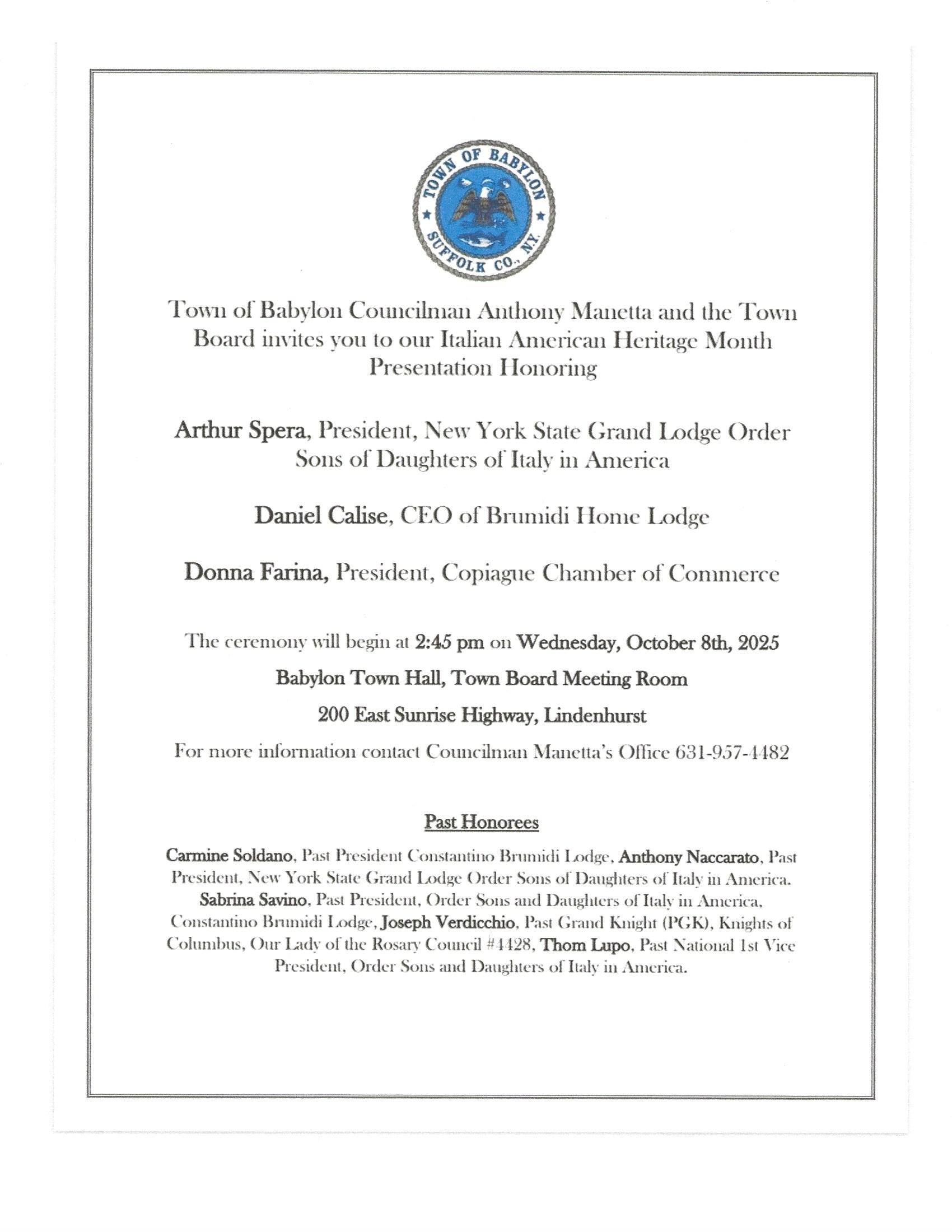 TOB October 2025 Honorees