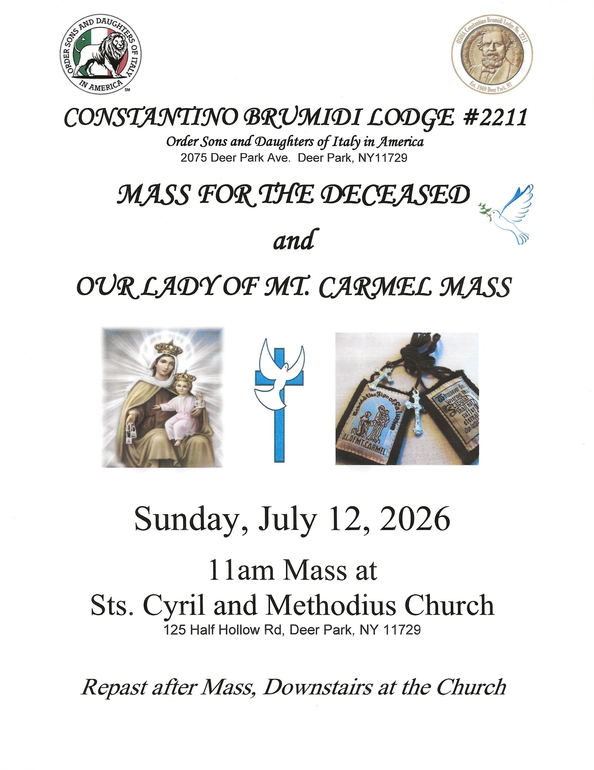 Mass For Deceased Members 2026